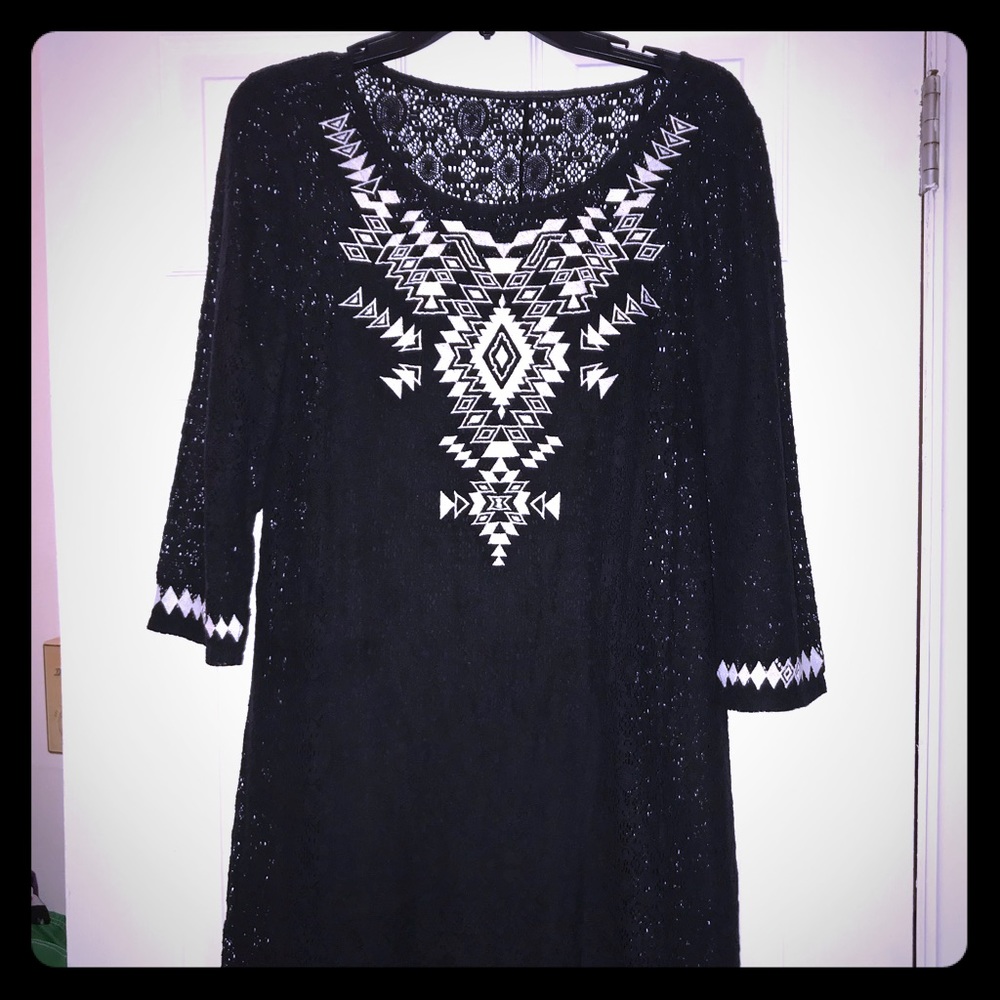 Express Black and white tribal print dress.